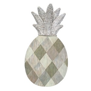 Beachcombers Woven Leaf Pineapple Sign Wall Coastal Plaque Sign Wall Hanging Decor Decoration For The Beach 9 x 1.25 x 10.5 Inches. - 1 of 2