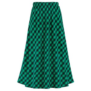 Collections Etc Buffalo Plaid Bias Cut Elastic Waist Full Sweep Skirt - 1 of 4