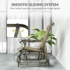 Resenkos Swing Glider Chair,  Outdoor Chair,3-Piece Outdoor Gliders Set Bistro Set with Tempered Glass Top Table, Light Mixed Brown - 4 of 4