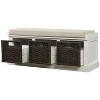 NicBex Modern 43.7" Storage Bench with 3 Rattan Baskets for Entryway and Living Room - 4 of 4