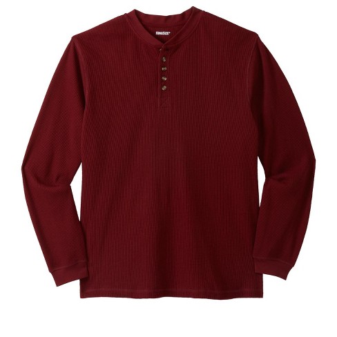 Kingsize Men's Big & Tall Waffle-knit Thermal Henley Tee - Tall - Xl, Red :  Target