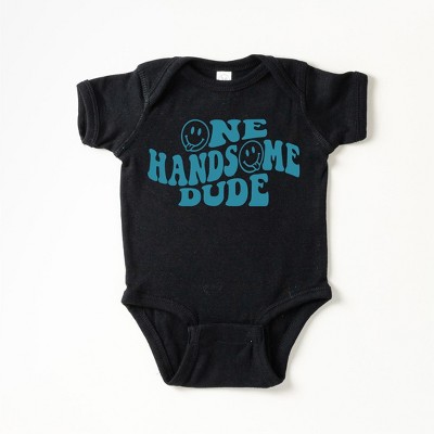 The Juniper Shop One Handsome Dude Baby Bodysuit - 24mo - Black