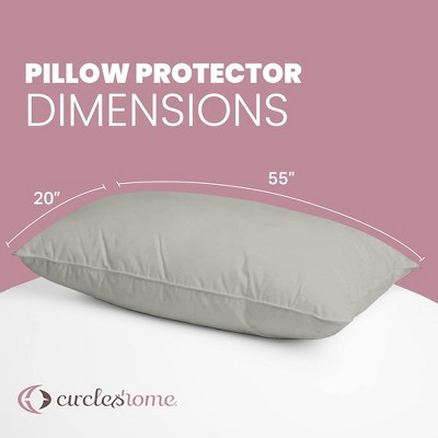 Light Grey Cotton Zippered Body Pillow Protector 20x55