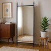 HomeRoots 71" Black Solid Wood Ladder Leaning Framed Full Length Mirror - 2 of 4