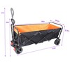 SKRAN Wagon Cart Outdoor,Foldable Wagon Cart,Capacity Heavy-Duty Steel Mesh Utility Cart,with Removable Sides,for Beach,Shopping - 3 of 4