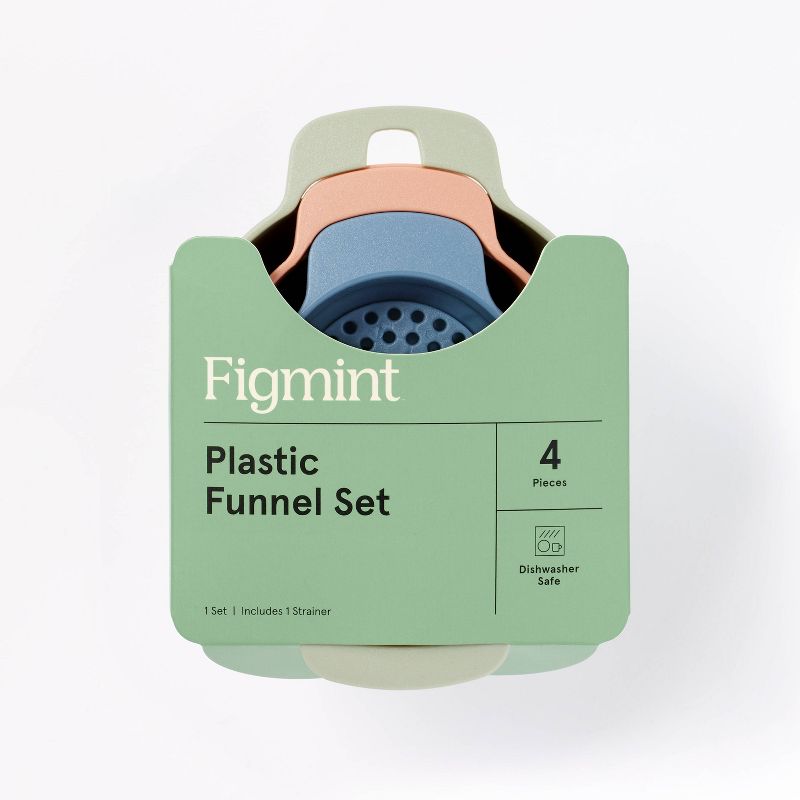4pc Plastic Funnel Set with Mini Strainer - Figmint&#8482;, 5 of 6