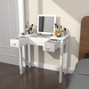 HDZNVF Multifunctional Vanity Desk with Flip-top Mirror & Storage, Makeup Table 2 Drawers & 3 Removable Organizer Boxes - 2 of 4