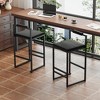 QingMoon Velvet Bar Stools Set of 2, Modern Counter Height Chairs with Footrest, Low Backrest and Metal Legs for Kitchen Island, Cafe - 2 of 4