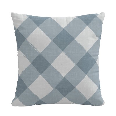 18"x18" Skyline Furniture Square Outdoor Throw Pillow Bias Cloud: Handmade, Plaid Pattern, Removable Cover, Zipper Closure, Spot Clean