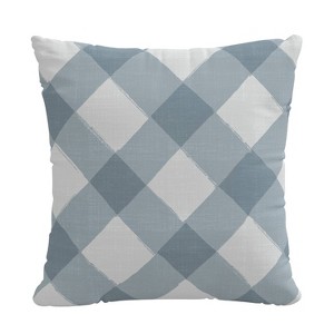 18"x18" Skyline Furniture Square Outdoor Throw Pillow Bias Cloud: Handmade, Plaid Pattern, Removable Cover, Zipper Closure, Spot Clean - 1 of 4