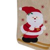 Northlight 19" Burlap Skiing Santa With Poles and Snowflakes Christmas Stocking - image 3 of 4