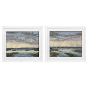 Stupell Industries Sunlit Sea Expanse 2pc Framed Print Under Glass Set - 1 of 4