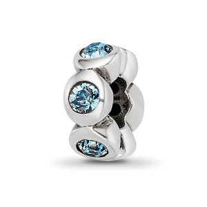 Black Bow Jewelry Sterling Silver December Crystal Birthstone, 6-Stone Bead Charm - 1 of 4