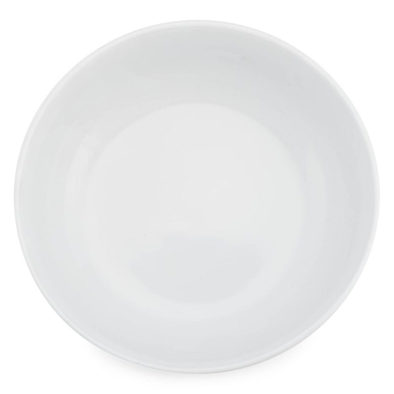 Elanze Designs Bistro Glossy Ceramic 8.5 inch Pasta Salad Large Serving Bowls Set of 2, White, 3 of 7