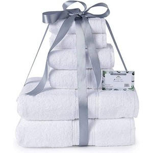Noble House Ultra Soft 100% Cotton Extra Heavy & Absorbent Hotel & Spa Feel 6pc Bath Towel Set Bathroom 2 Bath Towels 2 Hand Towels 2 Washcloths - 1 of 4