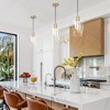LNC Cymerlarity  1-Light 6.9" Modern Geometric Mini Pendant Lighting, Matte Gold and Bubble Glass - 4 of 4