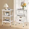 VECELO Modern X-Design Nightstand, End/Side Table with 3 Storage Shelves for Bedroom or Living Room - 2 of 4