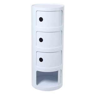 YIYIBYUS Round Nightstand, Modern Side Table, Multifunctional End Table Storage Cabinet, Green/White - 1 of 4