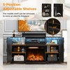 Tangkula TV Cabinet for TVs up to 68" w/ 3-Level Shelves LED Lights 22 Dynamic Modes - 4 of 4