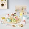 Wooden Tea Party Set , 34 PCS Wood Tea Toy, Pretend Play Kitchen Accessories with Play Food, Improve Imagination - 2 of 4
