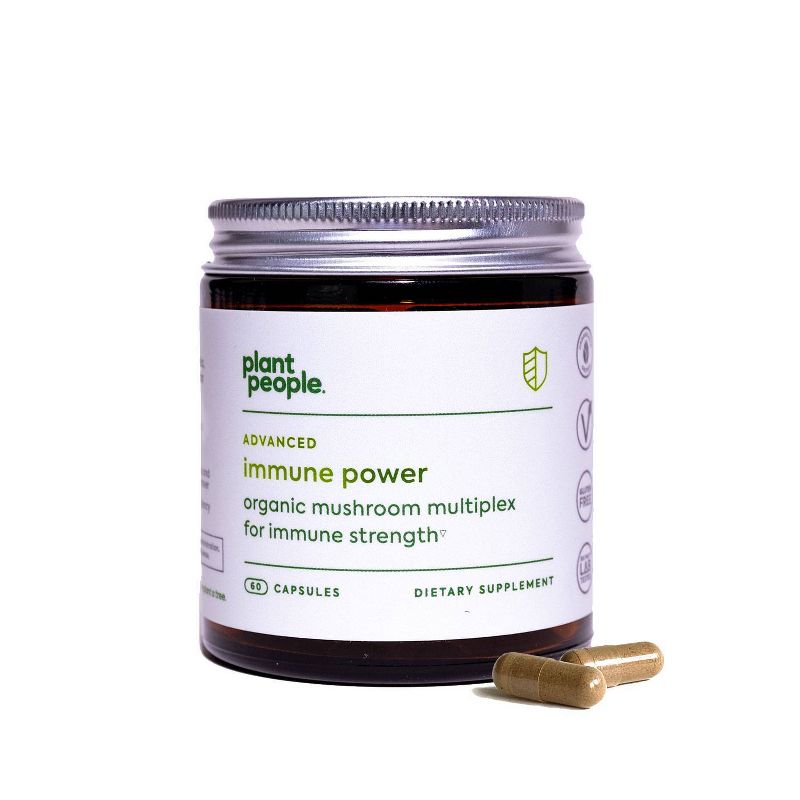 Plant People Organic Mushroom Immune Power Vegan Capsules - 60ct, 1 of 8