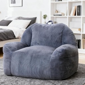 Hooseng Corduroy Bean Bag Chair, Oversized Comfy Lounge Sofa with Handle, Soft Supportive Seating for Living Room, Reading Nook - 1 of 4