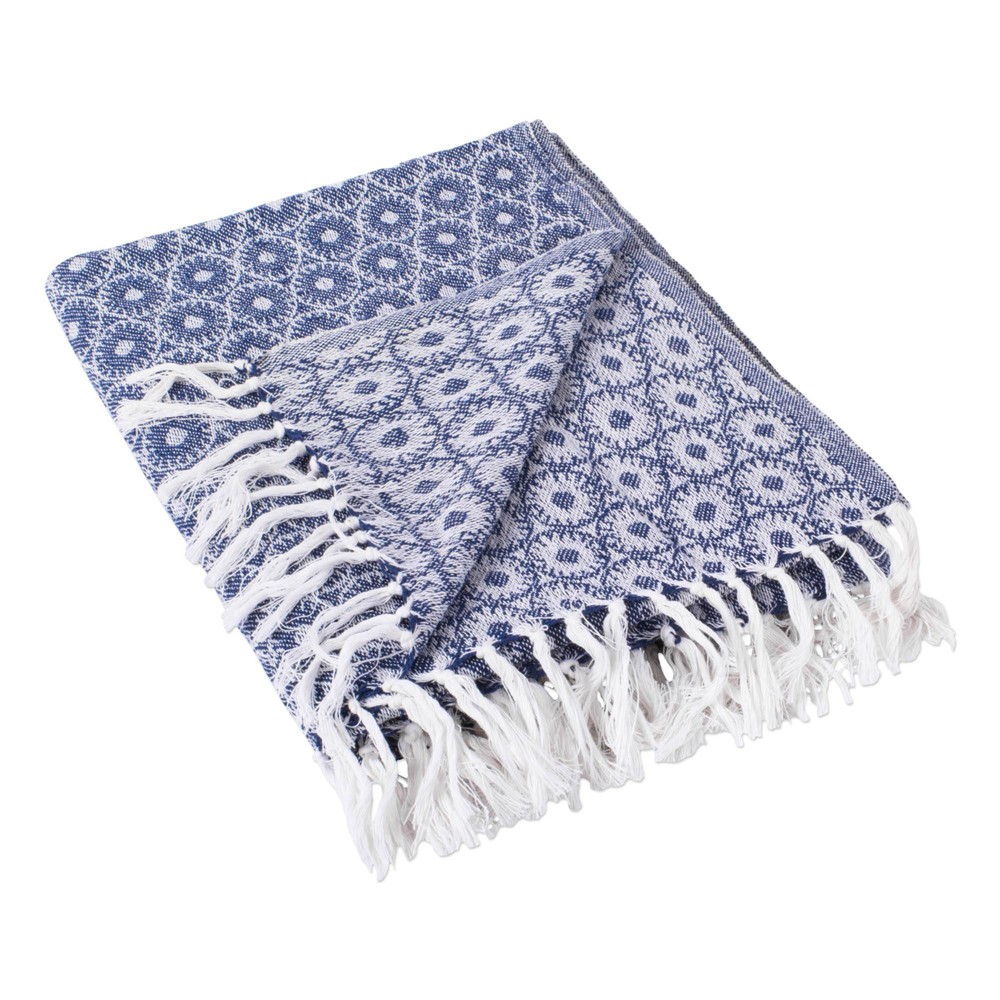 Photos - Duvet 50"x60" Malachite Throw Blanket Blue - Design Imports: Cotton, Hypoallergenic, Machine Washable