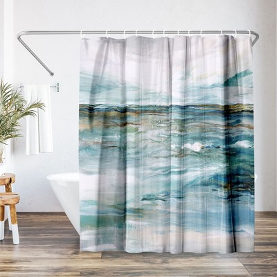 Americanflat 71x74 Abstract Shower Curtain - 100% Polyester Shower Curtain - Water-Resistant Bath Curtain with Metal Grommets