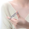 Guili Rhodium-Plated Sterling Silver with Cubic Zirconia Round Flat Link Tennis Bracelet, Modern and Sleek Design for a Chic, Elegant Style - 3 of 4