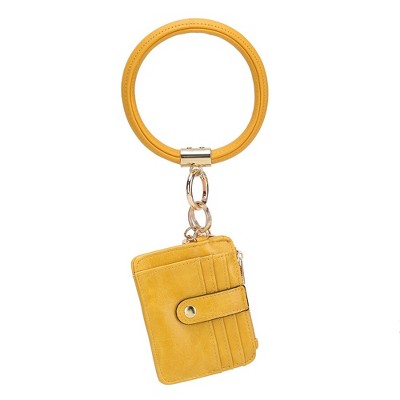 MKF Collection Jordyn Vegan Leather Bracelet Keychain with a Credit Card Holder by Mia K