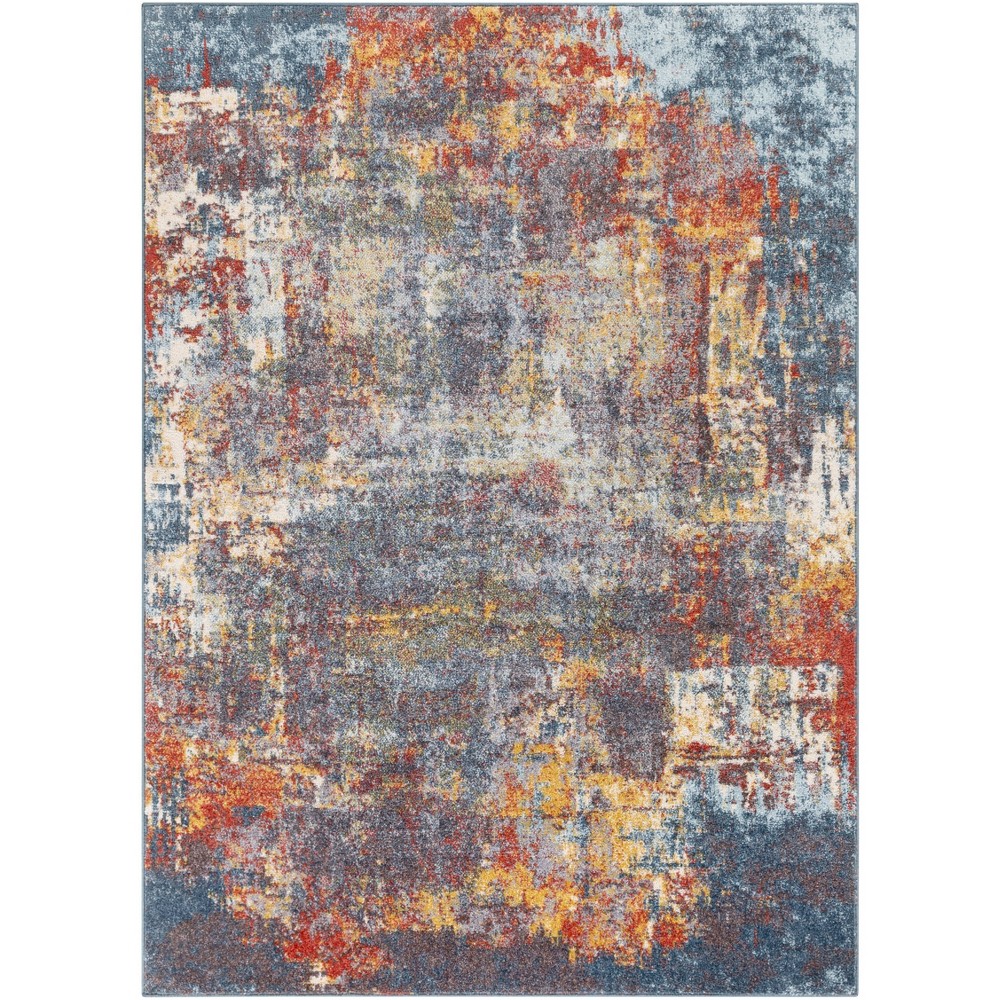 Photos - Area Rug Livabliss 5'3"x7'3" Strata Modern Rugs Blue: Midcentury 5x7 Indoor , Fade & Stain-Resistant