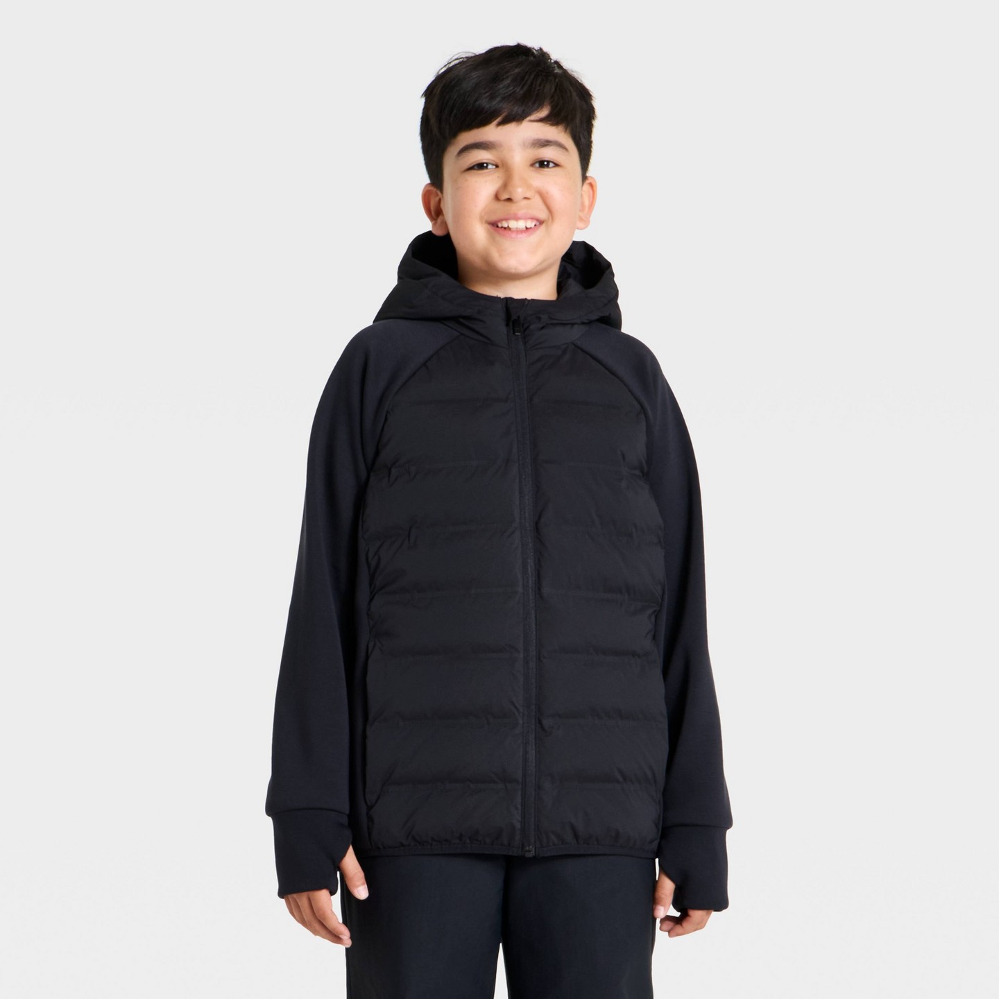 Куртка All In Motion Spacer Hybrid Quilted Jacket для мальчиков, цвет: Чёрный — фото 1