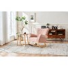 CAVINAS Upholstered Rocking Chair with Wood Legs and Curved Back, Foam-Filled Accent Chair for Living Room, Bedroom, Reading Corner - 2 of 4