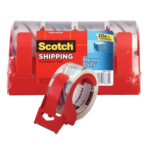 Scotch Heavy Duty Shipping Packing Tape, Clear, Shipping and Packaging  Supplies, 1.88 in. x 54.6 yd., 18 Tape Rolls