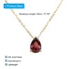 Unique Bargains Women's Birthstone Cubic Zirconia 18K Gold Plated Teardrop Necklace 17.7" - 2 of 4