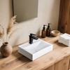 Aquaterior Wall Mount Ceramic Sink w/ Modern 1 Hole Bathroom Square Faucet ORB - 2 of 4