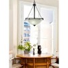 Toltec Lighting Uptowne 3 - Light Pendant in  Aged Silver with 13.5" White Muslin Shade - 3 of 3