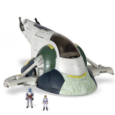 Star Wars Micro Galaxy Squadron Jango Fett&#39;s Starship 7&#34; Vehicle &#38; Figures (Target Exclusive)