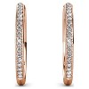 18k Gold Plated 25mm Hoop Earrings with Crystals for Women - 3 of 4