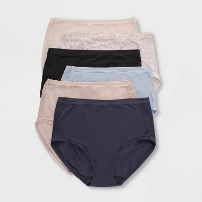 Hanes Pure Comfort Women’s Brief Underwear, Organic Cotton, Assorted, 6-Pack