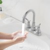 ChicFurnit Bathroom Sink Faucet Brushed Nickel 2 Handle 360 Degree High Arc Swivel Spout for Vanity Sink, Silver and Gray, 14.37"*10.04"*2.6" - 2 of 4