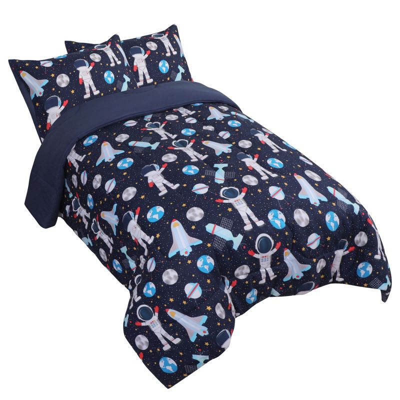 PiccoCasa Space Astronaut Pattern Kids 3 Pcs Comforter & Sham Set, 5 of 6