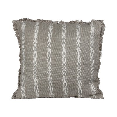 18X18 Hand Woven Fauna Pillow Gray - Foreside Home & Garden