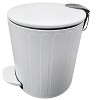 Home Mart Goods 10" Tall White Step Garbage Can with Removable Inner Bucket, Soft-Close Metal Waste Basket with Foot Pedal - 2 of 4