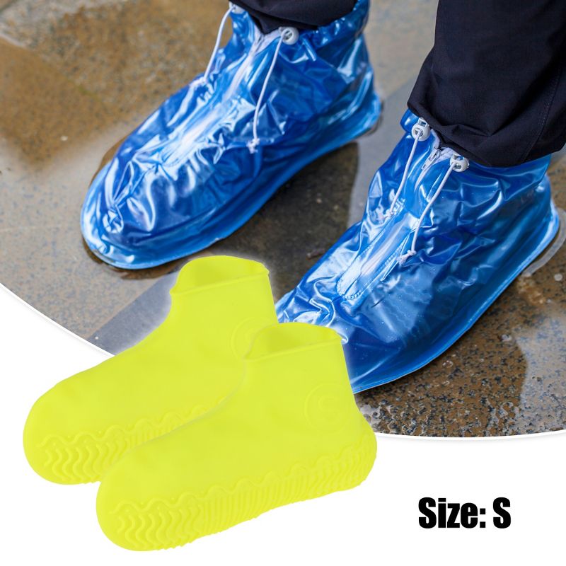Unique Bargains Unisex Silicone Shoes Covers Rain Boots Reusable Rain Shoe Covers Non-Slip 1 Pair, 2 of 7