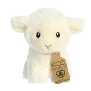 Aurora Mini Lamb Eco Nation Eco-Friendly Stuffed Animal White 4.5" - 1 of 4