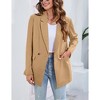 Women's Blazers Casual Oversized Long Sleeve Open Front Lapel Lightweight Suit Blazer Jackets with Pockets - 3 of 4