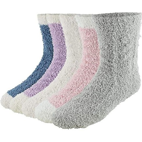 Market & Layne Women's 5 Pair Fuzzy Socks, Adults Super Comfy Socks : Target