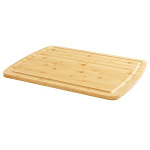 Large Bamboo Cutting Board with Juice Groove, Heat-Resistant Chopping Board, Durable Lightweight Kitchen Essential - 1 of 4