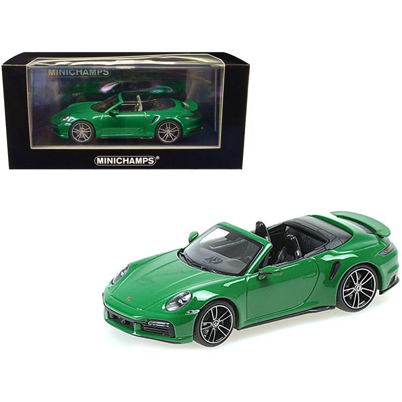 2020 Porsche 911 Turbo S Cabriolet Green Limited Edition to 504 pieces Worldwide 1/43 Diecast Model Car by Minichamps, 1 of 4